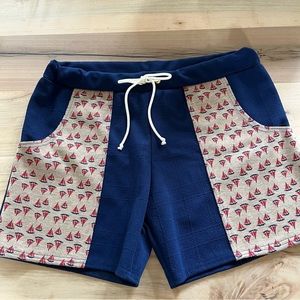 Frankie Four handmade men’s vintage retro style retro  sailboat swim trunks XL